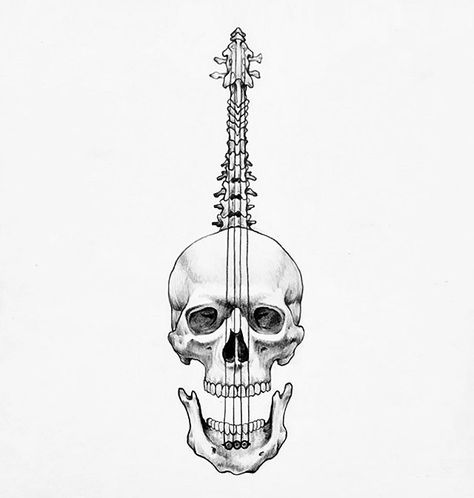 Aztec Tattoo Designs Warriors, Aztec Tattoo Designs For Men, Guitar Tattoos, Skull Guitar, Guitar Tattoo Design, Drawing Skull, Guitar Drawing, Aztec Tattoo Designs, Skull Sketch