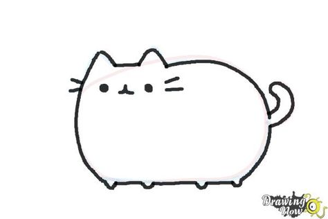 How to Draw Pusheen - DrawingNow How To Draw Pusheen, Drawing Steps, Easy Step By Step Drawing, Drawing Lessons For Kids, Cartoon Drawing Tutorial, Drawing Lesson, Pusheen Cat, Body Figure, Step Drawing