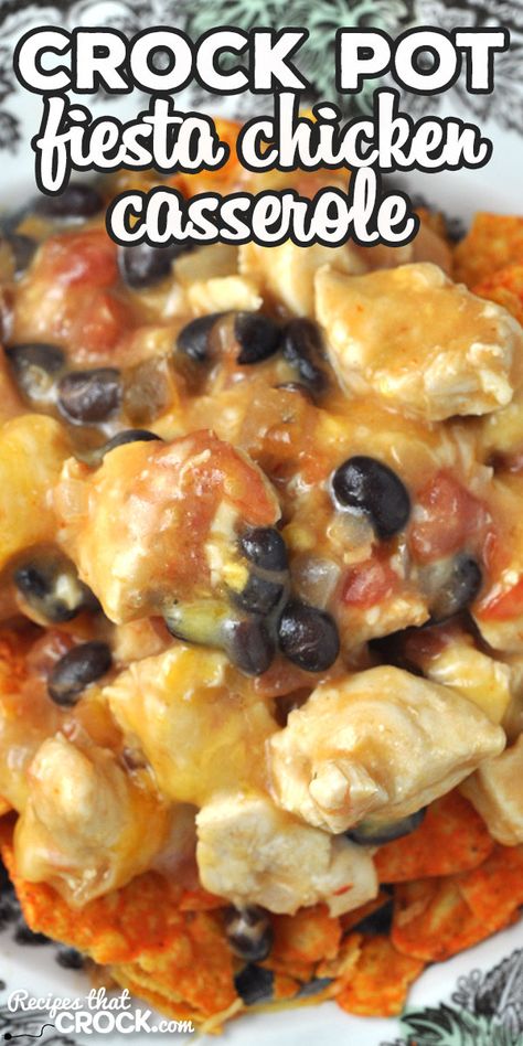 Crockpot Chicken Casserole, Fiesta Chicken Casserole, Fiesta Chicken Crockpot, Rotel Recipes, Mexican Chicken Casserole, Instant Family, Fiesta Chicken, Chicken Casserole Recipe, Crockpot Casserole