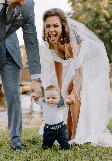 Wedding Photos With Baby, Wedding With Baby, Bride And Son, Couple Bride And Groom, Wedding Intimate, Kids Wedding, Lake Norman, Charlotte Wedding, Baby Portraits