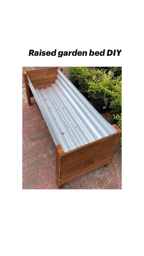 Reused wood and corrugated metal Corrugated Iron Garden Beds, Corrugated Iron Planter Boxes, Corrugated Steel Garden Beds, Diy Corrugated Metal Raised Garden Bed, Corrugated Metal Raised Garden Beds Planter Boxes, Metal Raised Garden Beds, Raised Garden Beds Diy, Corrugated Metal, Metal Planters