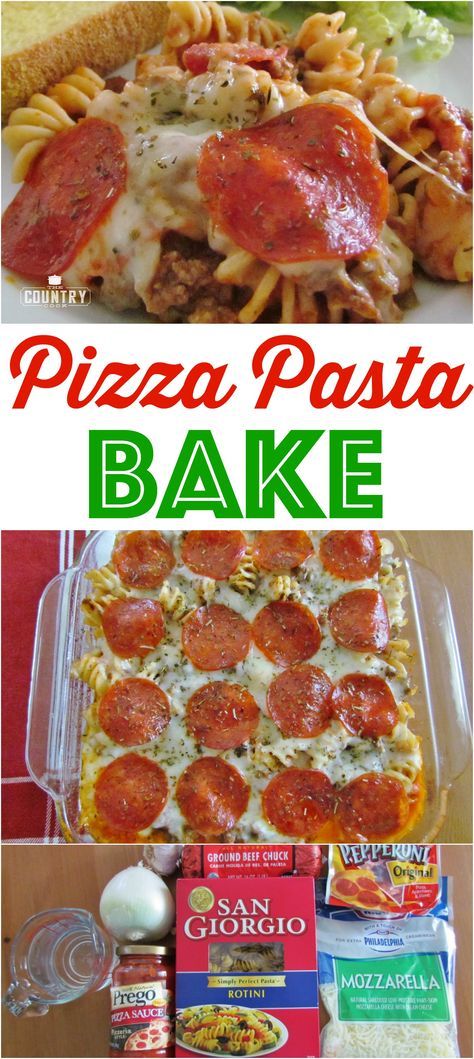 Pizza Pasta Bake Recipes, Easy Pizza Pasta, Pizza Pasta Bake, Pasta Bake Recipe, Baked Pasta Recipes, Country Cook, Pasta Pizza, The Country Cook, Easy Pizza