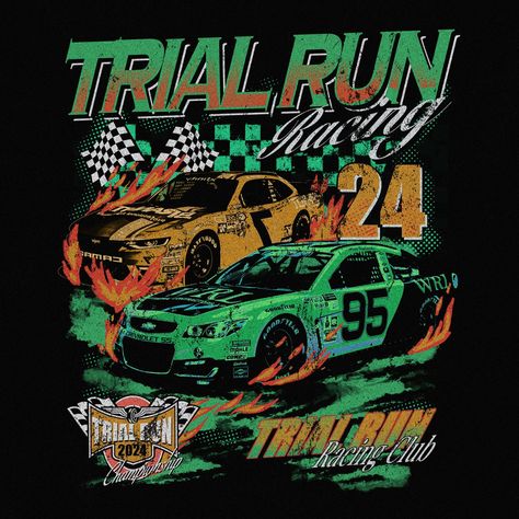 Graphic for Tees - Racing Style latest works, done for my clients. - Trial Run: hcconner - Coldheart: khalilfoster - Cassten Everidge: ceracing - Campagne Razors: nbkgaming13 - Augus Carter: brucie2x #nascardesign #nascarracing #graphic #design #tshirt #merch #designtshirt #tshirtdesign #teedesign #graphics Graphic Design Tshirt, Tshirt Merch, Graphic Portfolio, Drift Racing, Races Style, Racing Design, Flame Art, Cars Tees, Album Art Design