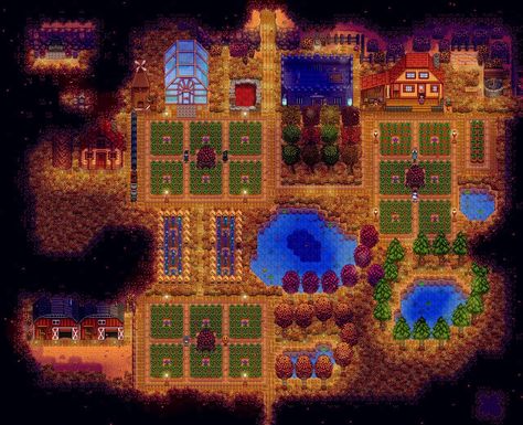 Stardew Farms, Types Of Farming, Stardew Valley Farms, Stardew Valley Layout, Farm Layout, Valley Girls, Stardew Valley, Animal Crossing, Forest