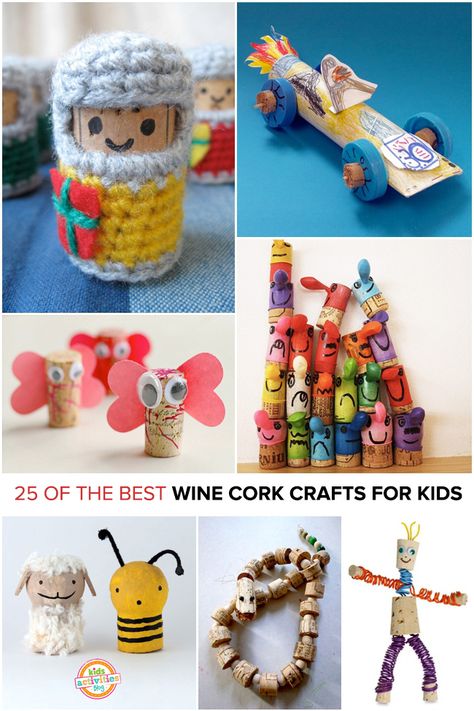 25 Wine Cork Crafts For Kids {seriously the best} Cork Crafts For Kids, Homemade Stamps, Diy Cork, Wine Cork Projects, Fairy Tea Parties, Cork Projects, Christmas World, Wine Cork Crafts, Wine Corks