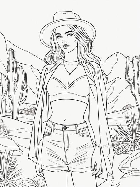 Unleash your creativity! Click the link above for amazing coloring pages and start coloring now! 😄😁😌 Coloring Pages Of People, Woman Coloring Pages, Women Coloring Pages, Fashion Coloring Pages, Beautiful Coloring Pages, Diverse Fashion, Tattoo Coloring Book, People Coloring Pages, Fashion Coloring Book