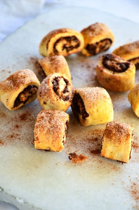 Chocolate Rugelach Recipe - This Is How I Cook Scuffles Recipe, Rugalah Recipe Easy, Rugelach Cookies Recipes, Apple Rugelach, Nutella Rugelach Recipe, Chocolate Rugelach Recipe, Rugelach Cookies, Chocolate Rugelach, Rugelach Recipe