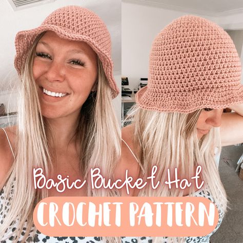 Bucket Hat Tutorial Crochet, Easy Crochet Hats For Beginners, Crochet Bucket Hat Tutorial, Crochet Bucket Hat Free Pattern, Bucket Crochet, Crochet Bucket Hat Pattern, Kpop Crochet, Cowboy Crochet, Knitting Machine Tutorial