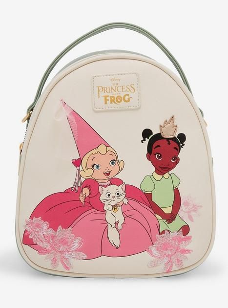 Disney The Princess and the Frog Young Tiana & Charlotte Portrait Mini Backpack - BoxLunch Exclusive | BoxLunch Tiana And Charlotte, Disneyland Backpack, Frog Box, Loungefly Purse, Disney Bags Backpacks, Frog Costume, Princesa Tiana, Disney Purse, Cute Mini Backpacks