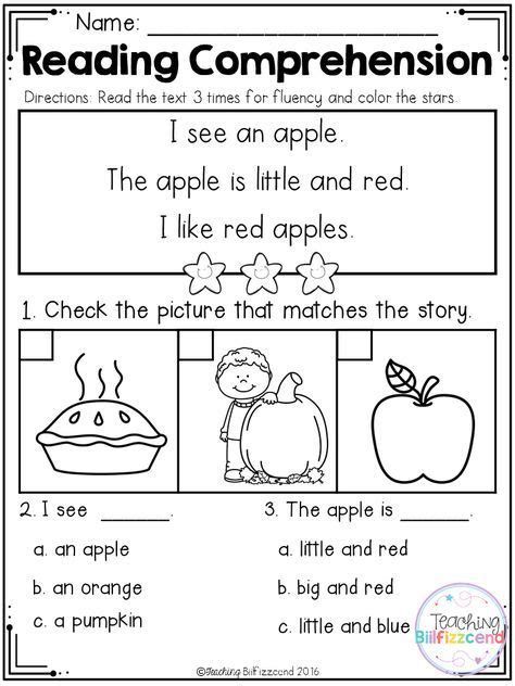 Kindergarten Reading Comprehension, Reading Comprehension Kindergarten, Struggling Readers, First Grade Reading, Reading Comprehension Passages, Comprehension Passage, Comprehension Worksheets, English Reading, Reading Worksheets