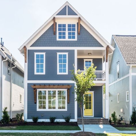 Blue Beach House Exterior, Beach House Exterior Colors, Blue Beach House, Storybook Homes, Beach House Exterior, Blue Building, Beautiful Houses, Exterior House Colors, Blue House