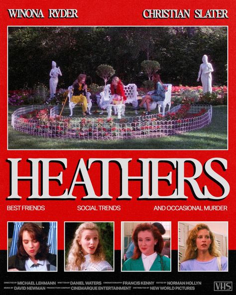 13/366 Heathers Directed by Michael Lehmann 1988 USA * * * * * #365posterchallenge #posterchallenge #posterdesign #movieposterdesign #vintageposter #Heathers #WinonaRyder #ShannenDoherty #80steenmovies Heathers Poster Musical, Six The Musical Poster, Heathers Movie Poster, Letterboxd Posters, Heathers Poster, Christian Slater Heathers, Retro Movie Posters, Heathers Aesthetic, 70s Movies