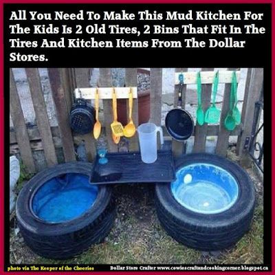 Dollar Store Crafter: DIY Mud Kitchen ~ Backyard Fun Eyfs Outdoor Area, Outdoor Play Space, Outdoor Learning Spaces, Outdoor Play Spaces, Diy Mud Kitchen, Outdoor Play Areas, Outdoor Play Area, Kids Outdoor Play, Kids Garden