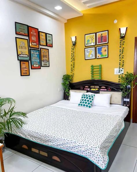 11 Middle-Class Indian Bedroom Ideas That Don't Look Middle-Class! | Room You Love 1 Bhk Room Decor, Indian Bedroom Decor Simple, Indian Bedroom Ideas, Bedroom Ideas Indian, Colorful Room Decor, Indian Room Decor, Indian Bedroom Decor, Indian Room, Colourful Living Room Decor