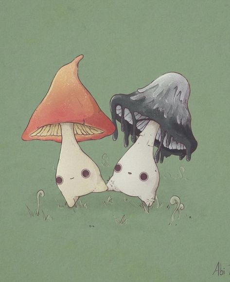 Mushroom Cute, Mushroom Wallpaper, Mushroom Drawing, Mushroom Art, Cute Profile Pictures, Art Inspiration Drawing, Creature Art, Drawing Inspiration, Pretty Wallpapers