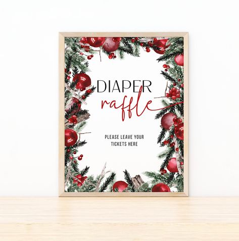 Diaper Raffle Sign A Merry Little Baby Shower Christmas Baby Shower Favors Sign Classic Merry Christmas Baby Shower Decoration CBS1 Christmas Baby Shower Favors, Christmas Baby Shower Decorations, Baby Shower Messages, Baby Shower Christmas, Merry Christmas Baby, Christmas Shower, Baby Shower Decoration, Christmas Baby Shower, Favors Sign