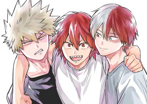 Kirishima Eijirou Bakugou Katsuki, Kirishima X Bakugou X Todoroki, Kirishima Eijirou Fanart Cute, Kirishima And Bakugou Fanart, Todoroki And Kirishima, Kirishima Eijirou X Katsuki Bakugou, Kirishima And Todoroki, Kirishima X Todoroki, Todoroki X Kirishima