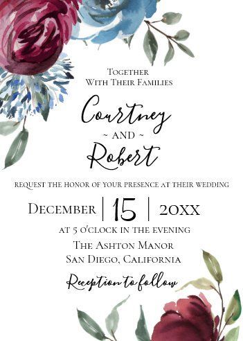 Blue And Burgundy Wedding Invitations, Burgundy And Navy Blue Wedding, Navy Blue And Burgundy Wedding, Wedding Invitations Navy Blue, Blue And Burgundy Wedding, Burgundy Navy Wedding, Winter Wedding Trends, Art Jobs, Navy And Burgundy Wedding