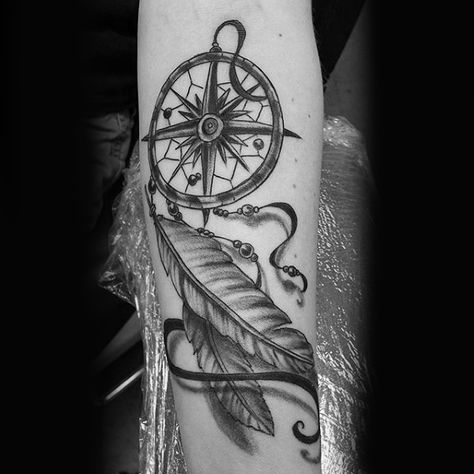 Guys Simple 3d Dreamcatcher Tattoo With Nautical Star Compass Owl Dreamcatcher Tattoo, Dreamcatcher Tattoo Meaning, 3d Dreamcatcher, Atrapasueños Tattoo, Compass Tattoo Meaning, Dreamcatcher Tattoos, Underarm Tattoo, Wörter Tattoos, Dream Catcher Tattoo Design