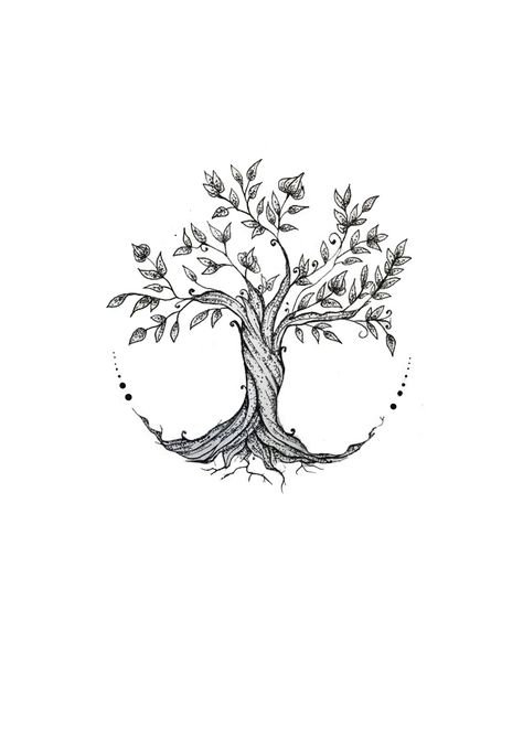 Three Of Life Tattoo, Tattoos Meaning Family, Tree Of Life Tattoos, Round Tattoo, Colour Tattoo For Women, Basic Tattoos, Family Tree Tattoo, Tree Of Life Symbol, Skull Coloring Pages