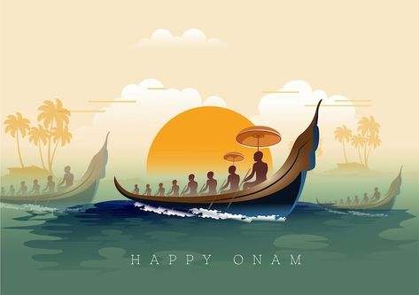 Vector onam festival concept with rowing... | Premium Vector #Freepik #vector #hindu #south-india #kathakali #onam Onam Creative Ads, Onam Background, Onam Festival Kerala, Onam Photos, Onam Poster, Khmer Design, Water Festival, Boat Vector, Onam Festival