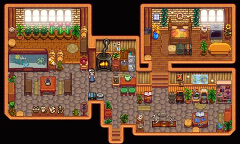 Stardew Island Farmhouse, Island House Stardew Valley, Stardew Valley Ginger Island Farmhouse, Ginger Island House Layout, Stardew Valley Island Farm Layout, Stardew Island Home, Ginger Island Stardew Valley, Stardew Ginger Island Farm, Ginger Island Farmhouse