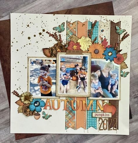 Autumn Layout, Thanksgiving Scrapbook Layouts, Scrapbook Gallery, Fall Scrapbook Layouts, Halloween Layout, Scrapbook Design Layout, Beautiful Scrapbook Layouts, Scrapbook Pictures, 12x12 Scrapbook Layouts