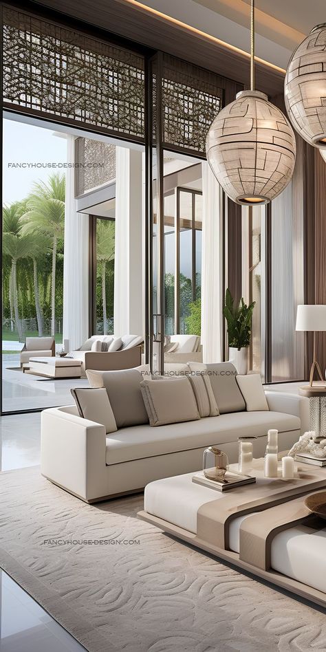 Modern touches elevate the house, creating a minimalist haven. Large space is utilized to emphasize the beauty of contemporary design. Large Living Room Layout, Pool Diy, Luxury Living Room Design, Rustic Home Design, Wall Tattoo, Christmas Room Decor, غرفة ملابس, Livingroom Layout, Contemporary Interior Design