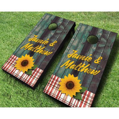 Chinese Lanterns Wedding, Red Sunflower Wedding, Sunflower Couple, Bud Light Can, Wedding Cornhole, Custom Cornhole Boards, Bean Bag Toss Game, Bag Toss Game, Chevron Wedding