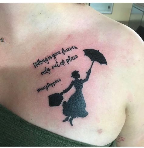 Mary Poppins tattoo Small Mary Poppins Tattoo, Marry Poppins Tattoos, Mary Poppins Tattoo, Symbol For Family Tattoo, Mother Son Tattoos, Pear Vodka, Tattoo Disney, Baby Name Tattoos, Pawprint Tattoo