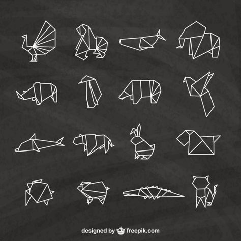 More than a million free vectors, PSD, photos and free icons. Exclusive freebies and all graphic resources that you need for your projects Useful Origami, Geometric Drawing, Tape Art, Origami Animals, Elephant Tattoos, Geometric Animals, Origami Art, Book Binding, Origami Paper