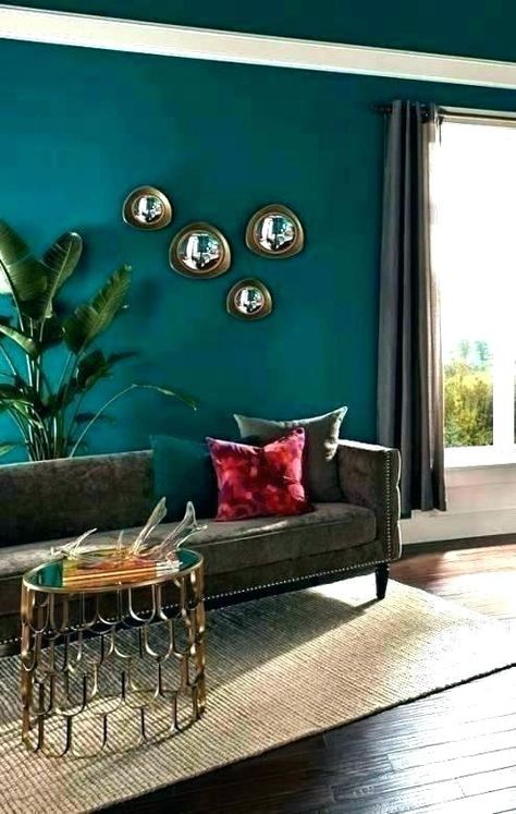 Teal Home Decor, Teal Living Rooms, Furnitur Ruang Keluarga, Casa Country, Living Room Decor Colors, Inspired Interiors, Teal Walls, Trendy Living Rooms, Room Paint Colors