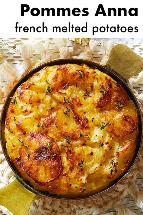 Melted Potatoes, Pommes Anna, Potatoe Recipes, Pasta Vegetariana, Anna French, Potato Recipes Side Dishes, Potato Sides, French Dishes, Potato Recipe