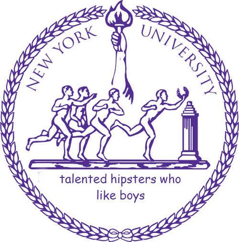 You know that finding a nice, attractive, straight boy at NYU was like spotting a mythical creature. Nyu Campus, New York University, Dream College, Education Logo, University Logo, York University, College Logo, Columbia University, University Campus