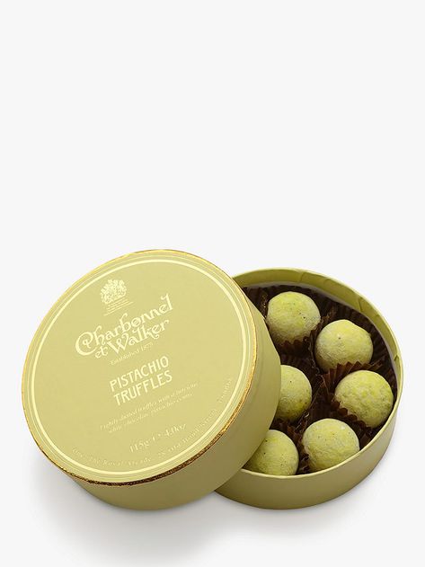 Pistachio Truffles, Chocolate House, Chocolate Pistachio, Charbonnel Et Walker, Pistachios Nuts, Vanilla Flavoring, Food Gifts, Coffee Brewing, Cocoa Butter