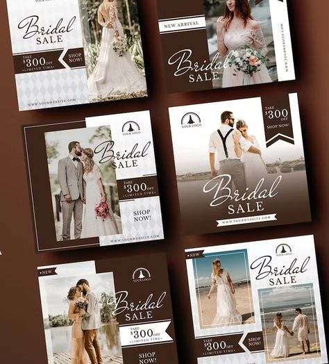 Wedding & Bridal Social Media Post Template AI, EPS Hall Social, Instagram Square, Social Media Post Template, Social Dresses, Post Templates, Social Media Template, Media Post, Social Media Design, Social Media Post