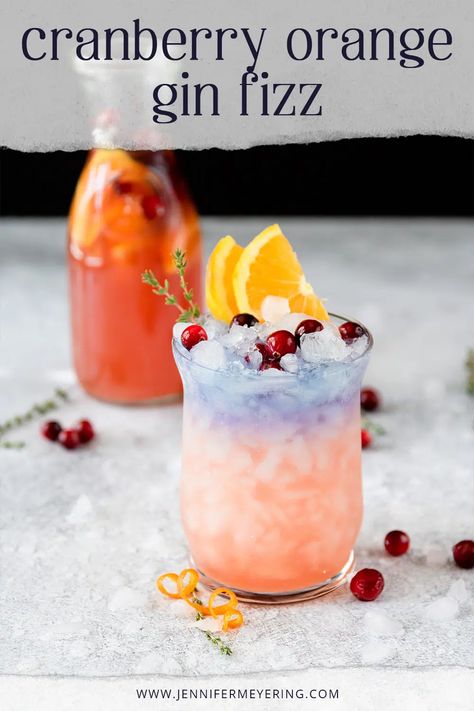 Orange Gin Fizz, Purple Gin, Ginger Beer Drinks, Beautiful Meals, Layered Cocktails, Craft Cocktail Recipe, Cranberry Juice Cocktail, Sleeve Surgery, Orange Drinks