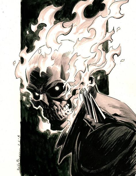 Ghost Rider Drawing, Ghost Rider Tattoo, Ghost Rider 2007, Ghost Rider Pictures, Deadpool Art, Capcom Art, Artist Alley, Ghost Rider, Comic Book Artists