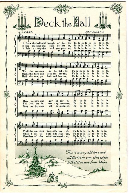 ♥ Sheet Music Printables for gift wrapping, or DIY Paper Projects .... Deck the Hall by raidensgrammie21, via Flickr Music Printables, Christmas Sheet Music, Postal Vintage, Old Sheet Music, Music Crafts, Decoupage Vintage, Vintage Sheet Music, Musical Notes, December Daily