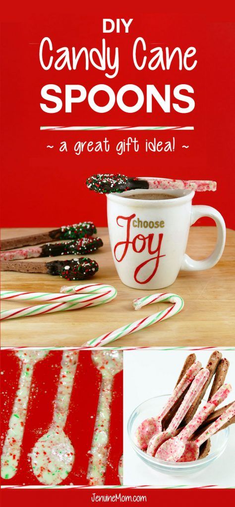 DIY Candy Cane Spoons | Great DIY Christmas Gifts! | JenuineMom.com Candy Cane Spoons, Homemade Food Gifts For Christmas, Made Gifts, Food Gifts For Christmas, Mugs For Couples, Diy Candy Cane, Mug Sets, Homemade Food Gifts, Spoon Gifts