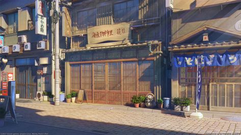 ArtStation - Restaurant street, Arseniy Chebynkin Anime City, Aesthetic Stores, Traditional Style Homes, Japan Street, Japan Aesthetic, Japanese Restaurant, Beautiful Places In The World, Anime Scenery Wallpaper, Anime Inspired