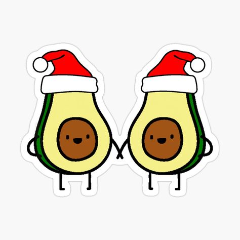 Christmas Stickers Printable Aesthetic, Christmas Avocado, Avocado Christmas, Cute Christmas Stickers, Christmas Stickers Aesthetic, Christmas Stickers Printable, Santa Claus Drawing, Cute Avocado, Scrapbook Stickers Printable