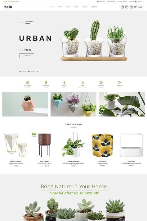 Belin WooCommerce Theme, #Ad #Belin #WooCommerce #Theme Plant Shop Website Design, Website Branding Design, Shop Website, Shopify Website Design, 2160x3840 Wallpaper, Dropshipping Store, Plant Shop, Shopify Dropshipping, Website Design Layout