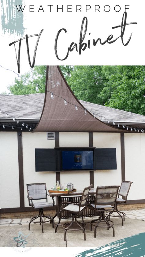 Outdoor Tv Cabinet Weatherproof, Outside Living Area, Tv Cabinet Diy, Tv Cabinets With Doors, Outdoor Tv Enclosure, Outdoor Tv Cabinet, Tv Enclosure, Outdoor Tv Covers, Waterproof Spray