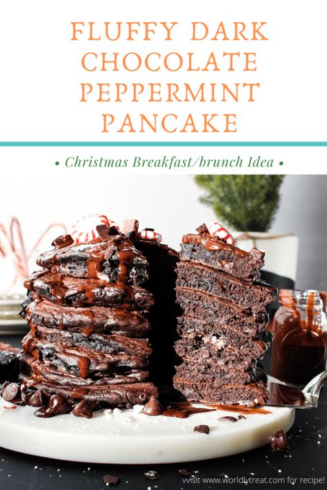 Chocolate Peppermint Pancakes, Breakfast Brunch Menu, Flavored Pancakes, Christmas Delights, Christmas Morning Breakfast, Chocolate Pancakes, Brunch Menu, Christmas Breakfast, Best Breakfast Recipes