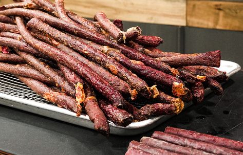 Venison Snack Stick Recipe, Venison Snack Sticks, Snack Stick Recipe, Smoked Venison, Pepperoni Sticks, Meat Curing, Winter Snack, Paleo Pork, Beef And Pork