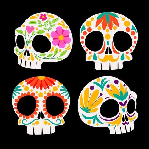 Candy Skull Design, Catrina Drawing, Dia De Los Muertos Party Ideas, Cute Sugar Skull, Sugar Skull Drawing, Sugar Skull Illustration, Mural Cafe, Mexican Art Tattoos, Mexican Culture Art