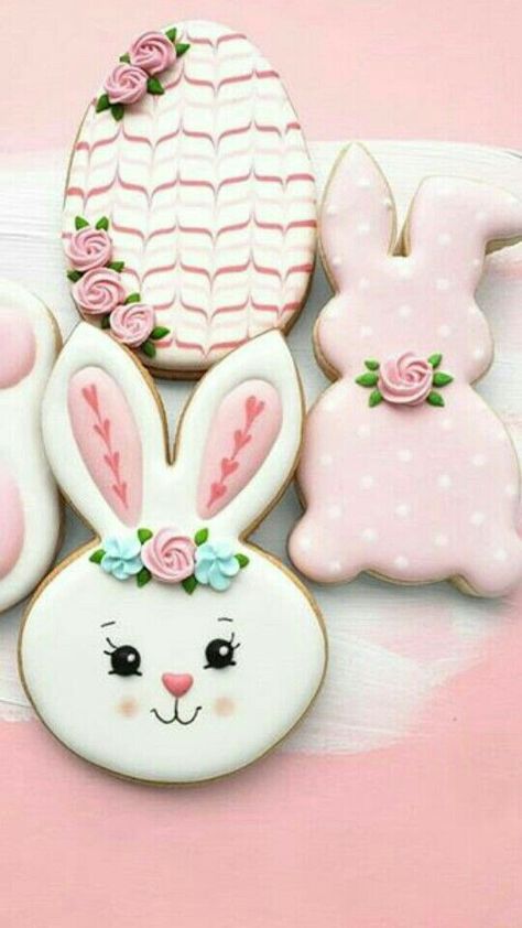 Easter Sugar Cookies Decorated, Easter Cookie Cake, 4de Verjaardag, Easter Biscuits, Easter Egg Cookies, Easter Bunny Cookies, Royal Iced Cookies, Easter Sugar Cookies, Easter Sweets