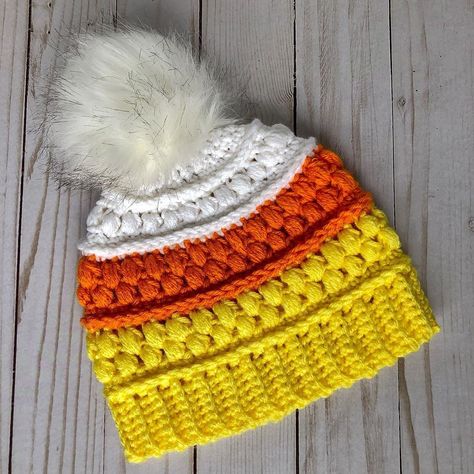 Candy Corn Beanie Crochet Pattern, Candy Corn Crochet Hat, Wool Ease Thick And Quick, Candy Corn Hat, Beanie Crochet Pattern, Beanie Crochet, Spinning Yarn, Halloween Hats, Crochet Beanie