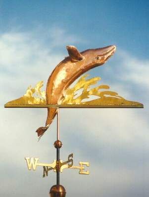 Breaching Grey Whale Weather Vane by West Coast Weather Vanes.  This custom made handcrafted Grey Whale weathervane consists of a breaching copper Grey Whale with a brass splash. Grey Whale, Nantucket Cottage, Dolphin Photos, Sea Life Decor, Copper And Grey, Wind Vane, Storefront Signs, Gray Whale, Weather Vanes